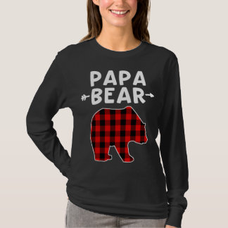 パパベーブブラックアンドレッドプレイドベアーグランドパクリステム Tシャツ
