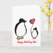 パパペンギン60thまたは任意の年齢の誕生日カード カード (黄色い花)