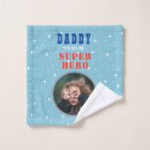 パパマイスーパーヒーローおもしろいフォトファーザーズ日 ウォッシュタオル (ウォッシュタオル)