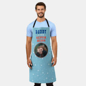パパマイスーパーヒーローおもしろいフォトファーザーズ日 エプロン (着用した状態)