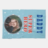 パパマイスーパーヒーローおもしろいフォトファーザーズ日 キッチンタオル (横)