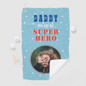 パパマイスーパーヒーローおもしろいフォトファーザーズ日 ゴルフタオル (インサイチュ)