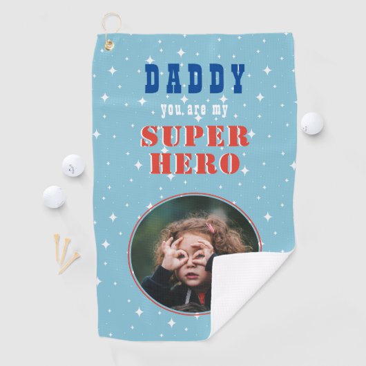 パパマイスーパーヒーローおもしろいフォトファーザーズ日 ゴルフタオル (インサイチュ)
