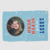 パパマイスーパーヒーローおもしろいフォトファーザーズ日 ゴルフタオル (横)