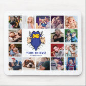 パパマイヒーロー16フォトコラージュ マウスパッド (正面)