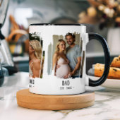 パパマイルストーンの写真と年カスタム文字ギフト マグカップ