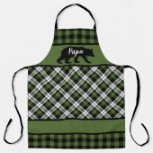 パパマカスタムママベアグリーンブラックバッファローチェック エプロン (正面)