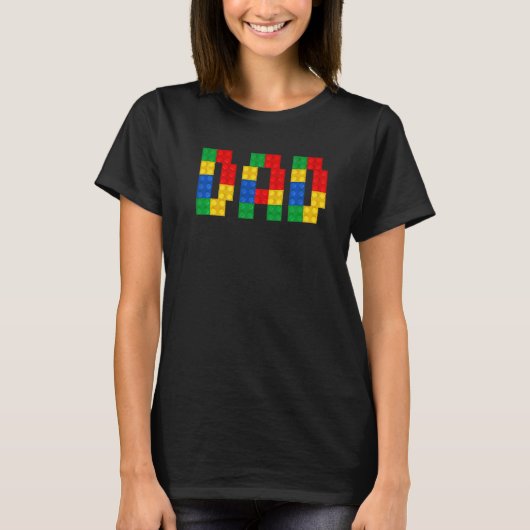 パパマスター建物ブロックファーザーズデイ Tシャツ (正面)