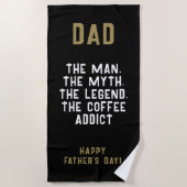 パパマン神話レジェンドコーヒー中毒おもしろい ビーチタオル (正面)