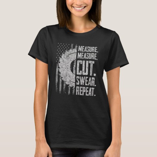 パパメジャーカットウェア繰り返し握手父日 Tシャツ (正面)