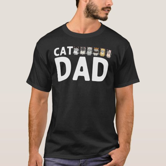 パパメンズかわいい猫ペット Tシャツ (正面)