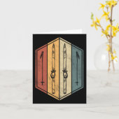 パパメンズ女子ヴィンテージスキースキヤー向けスキーギフト カード (黄色い花)