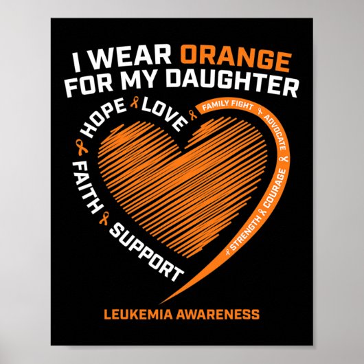 パパメンズI衣服オレンジ私の娘の白血病Awa ポスター (正面)