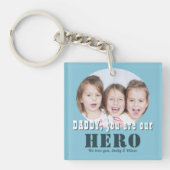 パパモダンお前はヒーロー写真父の日だ キーホルダー (正面)