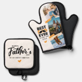パパモダンファーザーズデイフォトコラージュ最高のパパEver 鍋つかみ&鍋敷きセット (正面/裏面)