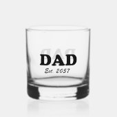 パパモダンホワイトブラックタイポグラフィカスタムの開始日 ウイスキーグラス (裏面)