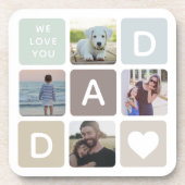 パパモダン写真コラージュ父の日かわいい家族 コースター (正面)