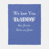パパモダン名前をカスタムするダディダパパシンプルパパ フリースブランケット (正面)