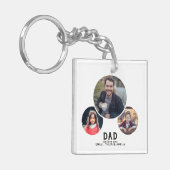 パパモダン愛する3枚の写真父の日 キーホルダー (正面左)