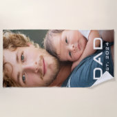 パパモダン最初父の日新生児写真 ビーチタオル (正面)