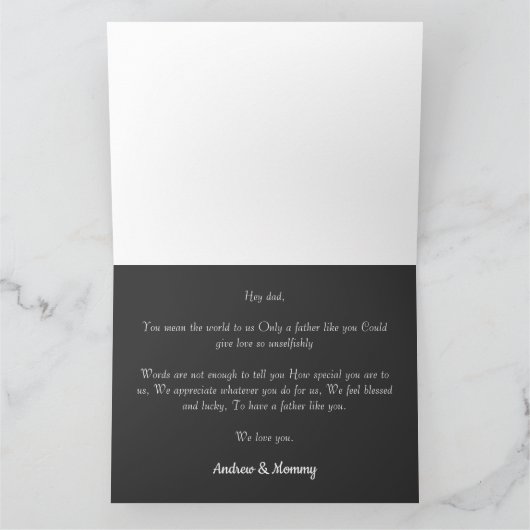 パパモダン8フォトコラージュの父の日のギフトカード カード (内部)