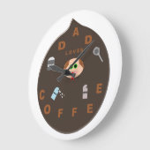 パパモンスターおもしろい，コーヒーウォール時計が大好き ラージ壁時計 (傾斜)