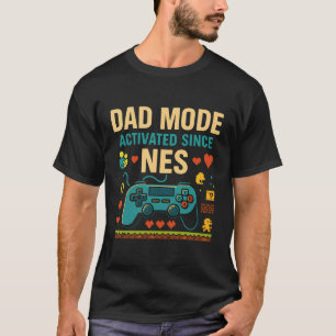 パパモード有効化NESレトロゲーマーアートTシャツ Tシャツ