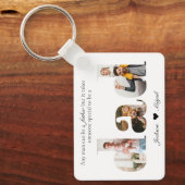 パパユニーク写真コラージュ、パパ用写真ギフト キーホルダー (正面)