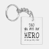 パパユーは我々のシンプルヒーローB&Wタイポグラフィ キーホルダー (正面左)