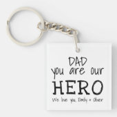 パパユーは我々のシンプルヒーローB&Wタイポグラフィ キーホルダー (正面)