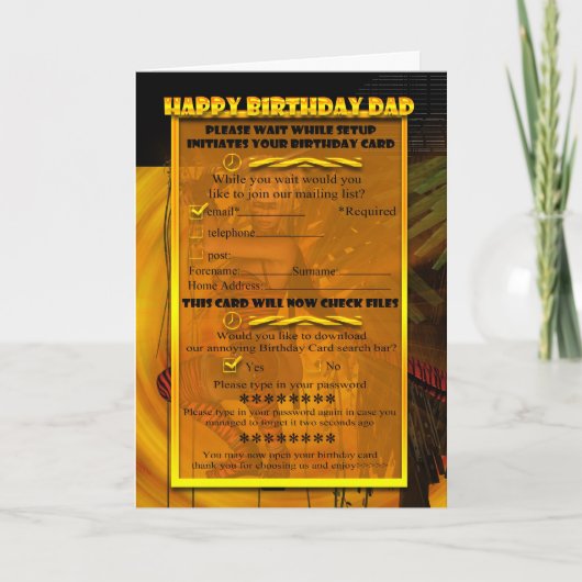 パパユーモアのあるー誕生日カード カード (正面)