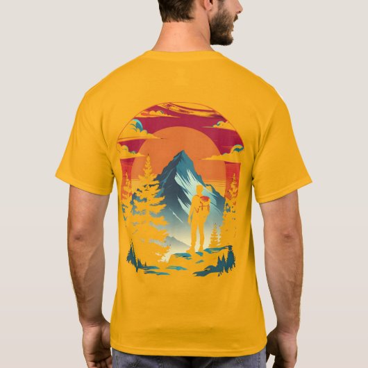 パパライオンTシャツ – グラフィックはっきりしたデザインティー Tシャツ (裏面)