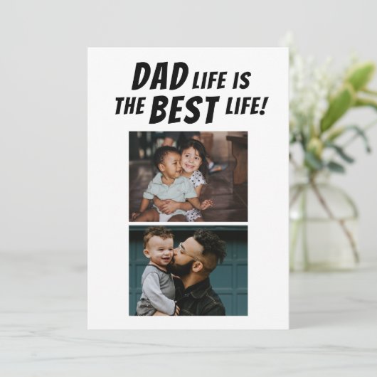 パパライフはライフ最高の3写真お父さんの日 カード (スタンド正面)