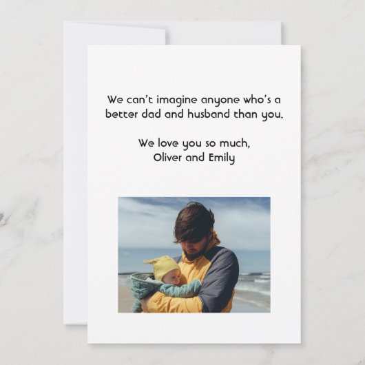 パパライフはライフ最高の3写真お父さんの日 カード (裏面)