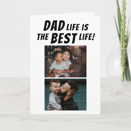 パパライフはライフ最高の3写真お父さんの日 カード (正面)