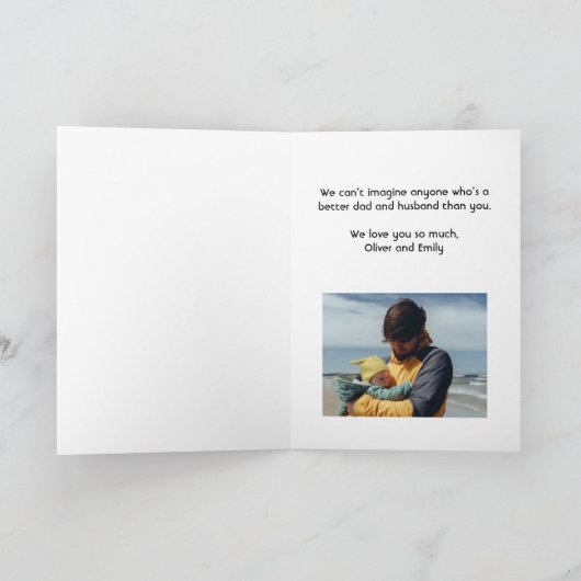 パパライフはライフ最高の3写真お父さんの日 カード (内部)