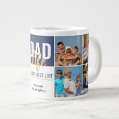 パパライフはライフ最高の8フォトブルーパーソナライズされた ジャンボコーヒーマグカップ (正面右)