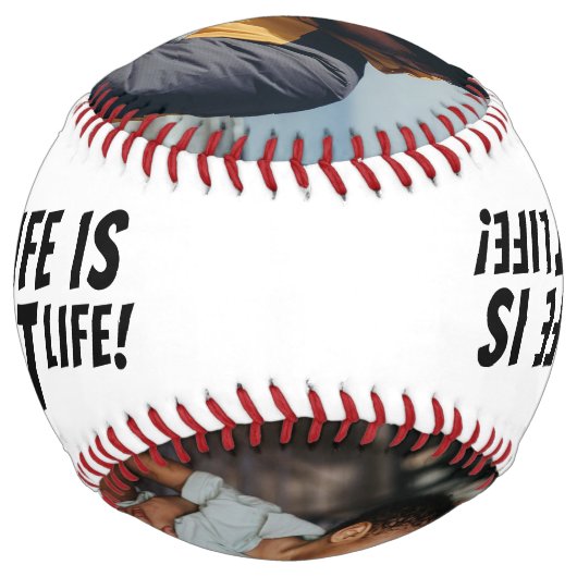 パパライフは最高のライフの2つの写真お父さんの日 ソフトボール (裏面)