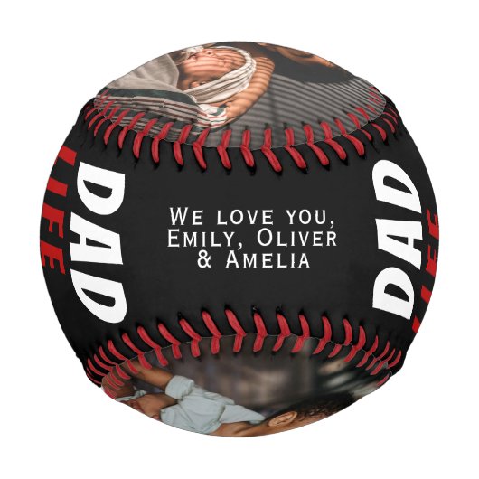 パパライフは最高のライフの2つの写真お父さんの日 野球ボール (裏面)