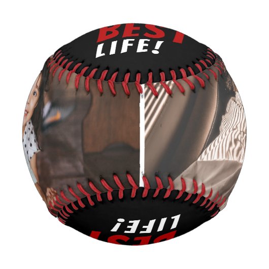 パパライフは最高のライフの2つの写真お父さんの日 野球ボール (正面)