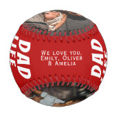 パパライフは最高のライフの2つの写真お父さんの日 野球ボール (裏面)