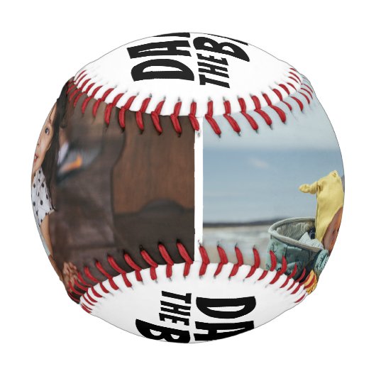 パパライフは最高のライフの2つの写真お父さんの日 野球ボール (正面)