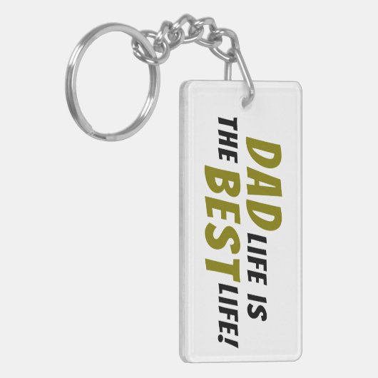 パパライフは最高のライフファーザー引用文 キーホルダー (正面左)