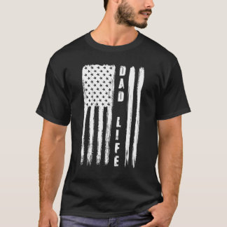 パパライフアメリカ国旗の愛国的な父米国の父親 Tシャツ