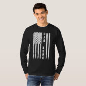パパライフアメリカ国旗の愛国的な父米国の父親 Tシャツ (正面フル)