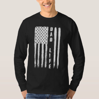 パパライフアメリカ国旗の愛国的な父米国の父親 Tシャツ