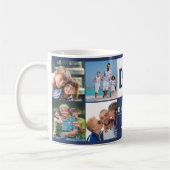 パパライフ引用文8フォトコラージブルー コーヒーマグカップ (左)