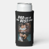 パパライフ最高のザライフ2写真父ブラック スリム缶クーラー (Seltzer正面)