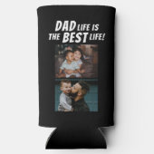 パパライフ最高のザライフ2写真父ブラック スリム缶クーラー (裏面)