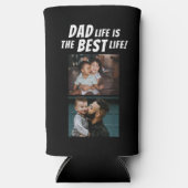 パパライフ最高のザライフ2写真父ブラック スリム缶クーラー (正面)